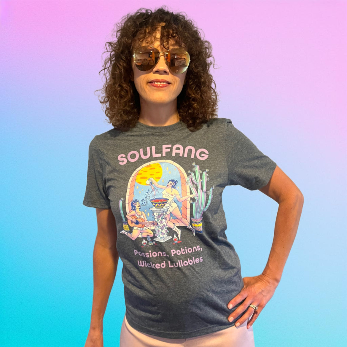 SoulFang Passions Potions Wicked Lullabies Grey Album Cover Shirt